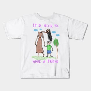 Chilling Innocence: Horror Creepy Children Drawing Kids T-Shirt